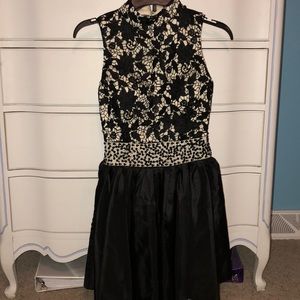 Black and Tan Homecoming/Prom/Casual Dress